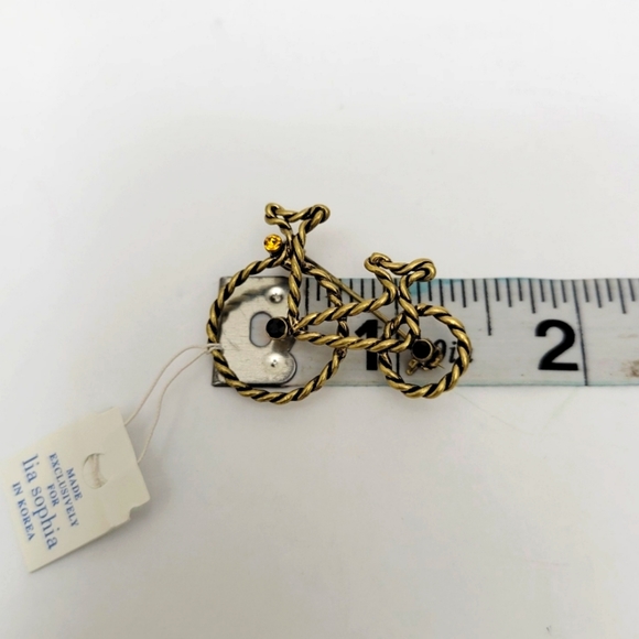 Lia Sophia Bicycle "Joy Ride" Pin Brooch With Gemstones Metal Bike Boxed NWT - Picture 6 of 6